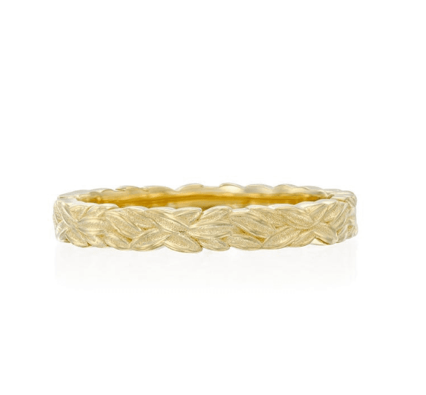 Original textured gold band ring photo on a white background